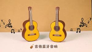 New retro wireless guitar-shaped Bluetooth speaker creative collection desktop decoration item outdoor Bluetooth speaker