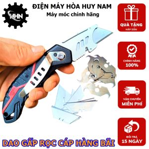 Dao bóc vỏ cáp điện gấp gọn chất liệu thép không gỉ cao cấp dao thợ công trình siêu bền lưỡi sắc bén