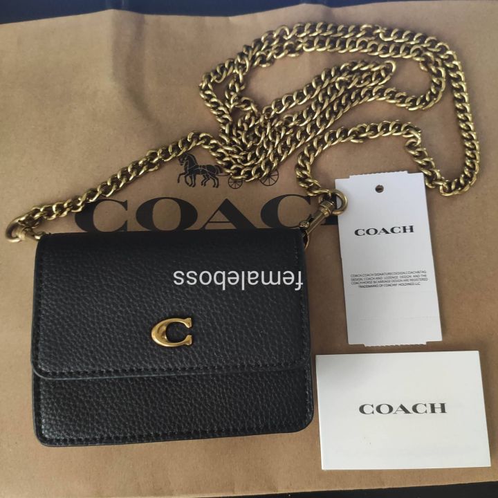 C6718 Coach Half Flap Card Case Black Lazada PH