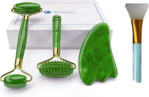 Bộ Con Lăn Ngọc Bích 4 Trong 1 làm đẹp da MoValues Your Beauty Secret natural jade roller giúp làn da tươi trẻ của Mỹ