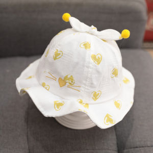 I Love Daddy&Mummy Floral Heart Print Girl Bucket Hat Soft Cotton Newborn Panama Sun Protection Cap Spring Summer Kid Hats