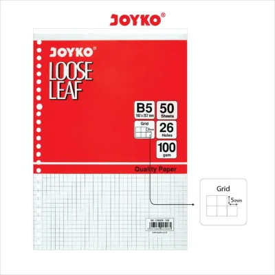 NA JOYKO Loose Leaf Isi Kertas File Binder A5 B5 / Refill Isi Binder Plain Garis Grid Dotted / Polos Kotak Titik