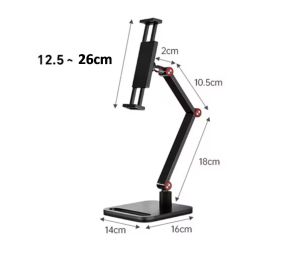 *SG Stock* Heavy Duty Adjustable Height and Rotating Metal Phone Stand Phone Holder iPad Stand iPad Holder Monitor Holder Monitor Stand Phone Stand Angle Foldable Cell Phone Stand Holder for Desk Phone Holder 360 Degree Rotating Phone Stand