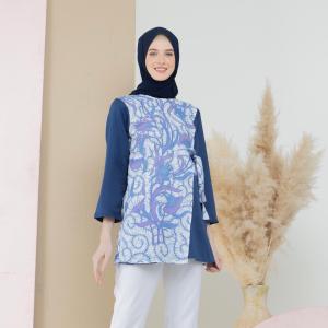 BAJU BATIK WANITA-BLOUSE TUNIK BATIK JUMBO XXL 3L 4L-ATASAN BATIK WANITA-TUNIK BATIK-BAJU BATIK WANITA KEKINIAN-BAJU BATIK MODERN WANITA-BAJU BATIK MODERN-BAJU BATIK PEKALONGAN-BAJU BATIK PREMIUM-TUNIK JUMBO XXXL LD 120 MODERN KONDANGAN