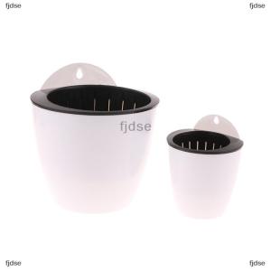 [COD] fjdse กระถางดอกไม้พลาสติกแบบดูดซับน้ำอัตโนมัติติดผนังกระถางต้นไม้สีเขียวผักชีลาวของตกแต่ง