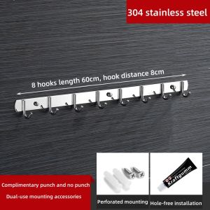 [Free Shipping+COD] SUS304 Stainless Steel Strong Load-bearing Bathroom Kitchen Key Hat Towel Clothes Hook Hanger Rack