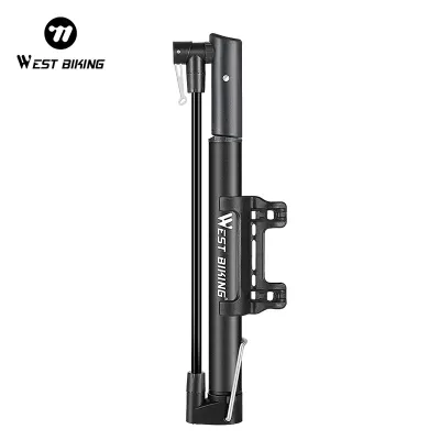 WEST BIKING Bơm Xe Đạp Mini Cầm Tay Bơm Tay Không Khí Áp Suất Cao 120PSI Lốp Xe Hợp Kim Ống Van Presta & Schrader Xe Đạp Máy Bơm Không Khí Bơm Bóng Đạp Xe MTB