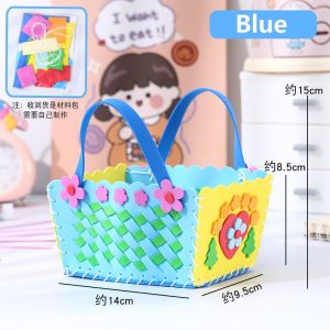 4Pcs DIY Kids Cute Handmade Flower Basket Sewing Kits Child Creative Craft and Sew Braided Storage Basket Set Toy