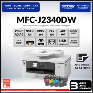 Brother Inkjet Color A3 A4 4in1 InkBenefit Wireless Printer MFC-J2340DW