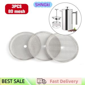 SHNGki 3Pcs Reusable Stainless Steel French Press Coffee Maker Detachable Mesh Filter