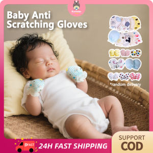 RUNBEIER Newborn Cotton Anti-Scratch Mittens with Cute Animal/Polka Dot Patterns for Babies 0-12 Months