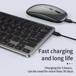Wireless/Bluetooth Rechargeable Stylish Ultra-thin Mute Wireless Keyboard and Mouse Set iPad Mac