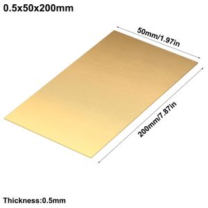 DAWEIF 0.5/1/2/3mm Brass Plate Sheet Copper Multiple Sizes Brass Sheet Brass Plate
