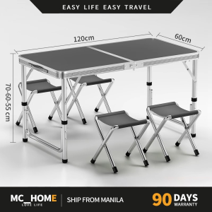 SOFTHOME Folding Table Simple Portable Aluminum Alloy Outdoor Portable Camping Table And Chair