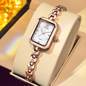 OLEVS 3665 Women Quartz Fashion Watch Gift Square-dial Stainless Steel Watchband Wristwatch