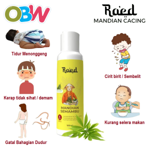 Raed Mandian Cacing Herba Natural 150ml | Baby Body Wash | Mandian Cacing Bayi
