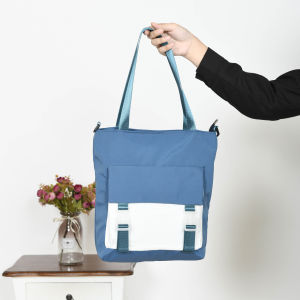 Tas Tote Bag Wanita Elegan Custom Sablon - Bahan Kanvas Warna Pastel