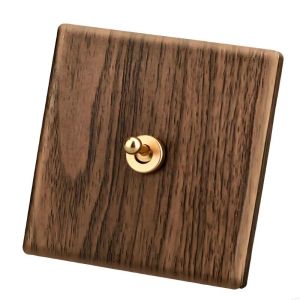 Luxury Gold Round Lever Toggle Switch Retro Brown Lamp Brass Lever Toggle Switch European Vintage Push-Button Switches