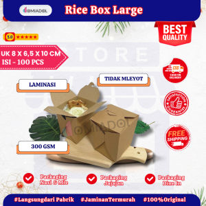 Rice Box Laminasi Isi 100 Pcs - Food Pail Dus Makanan Take Away