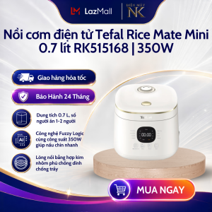 Nồi cơm điện tử Tefal Mini RK515168 0.7L - Lòng nồi chống dính - Bảo Hành 24 Tháng