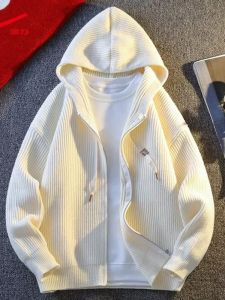 2026 Zipper Knitted Hooded Sweater For Men Korean Fashion Vintage Cardigan Knitwear Y2K Streetwear Casual Jackets Jersey Hombre2026