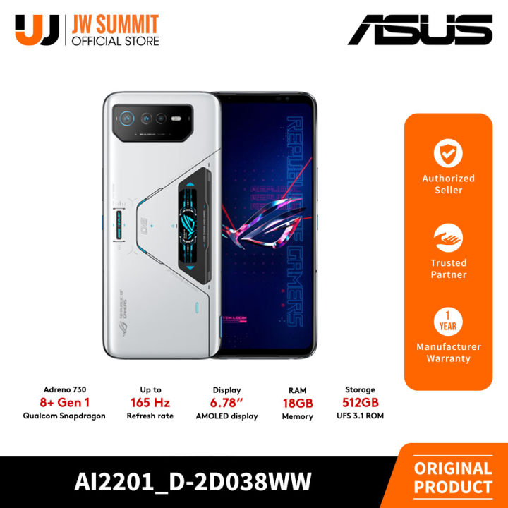 Asus ROG Phone 6 Pro Snapdragon 8+ Gen1 18+512GB Android 12 5G Gaming Phone  White (AI2201 D-2D038WW)