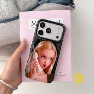 For iPhone 16 Pro Max Case TPU Barbie Phone Case For iPhone 15 Cover 手机壳 Aesthetic Korean Cute