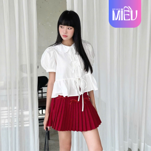 Chân váy ngắn chân váy đính nơ xếp ly dễ phối đồ có nhiều màu sắc Bluebell Miều Est.2013