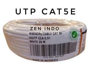 Kabel LAN Indoor UTP Cat5e Cat 5e Kulit Tebal 5M 10M 15M 20M 25M 50M 100M Siap Pakai dipasang RJ45 warna Putih