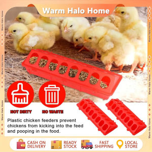 3PCS Chicken Feeder Pigeon Bird Feeder Double-sided 20cm 12 Holes Plastic Poultry Quails Ducklings Feeder Trough Flip Top Poultry Feeding Box