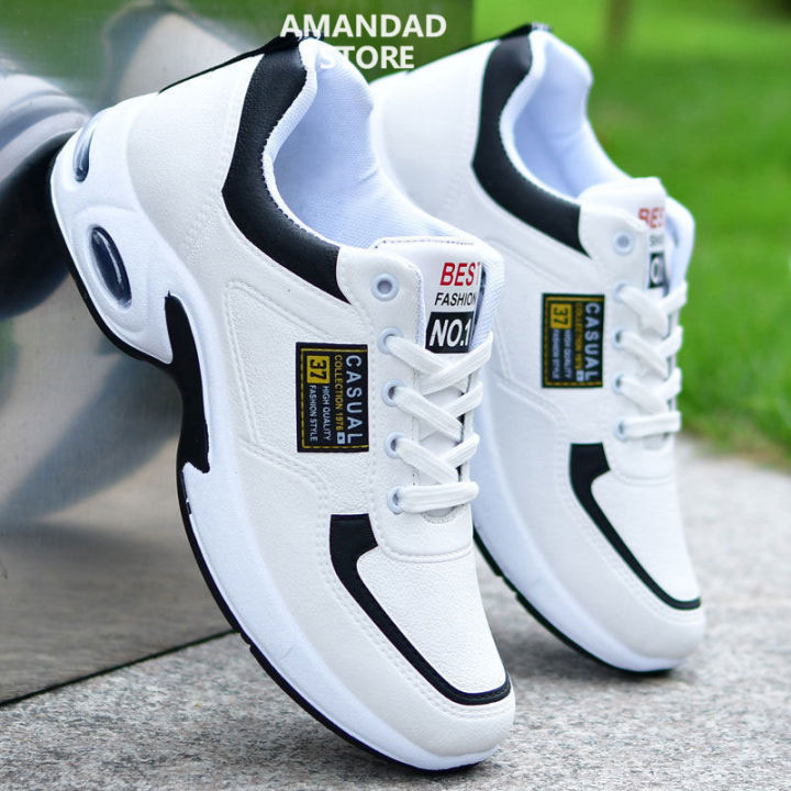 QiaoYiLuo Versatile student sneakers Waterproof leather shoes