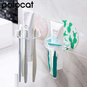 Polocat Toilet punch-free toothbrush holder razor storage rack bathroom wall-mounted brushing and washing face toothbrush rack toothbrush rack
