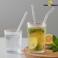 Borosilicate Glass Straw Set : Crystal Clear Sip - Clear Glass Straws, Eco-Friendly &  Reusable Straight & Bent Smoothie Straws comes with Cleaning Brush [Made For Drinkers]. 