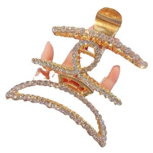 Women Hair Claws Geometric Pearl Hair Clamps Female Bath Large Hair Crab Fashion Rhinestone Headwear Gifts Girl Hair Accessory