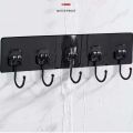 3/5/6 Row Multi-Application Wall Hooks Transparent Black Wall Hooks Strong Self-Adhesive Door Wall Hangers Hook. 