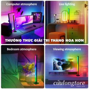 Đèn Nháy Theo Nhạc 48 Led đổi màu điều khiển từ xa hẹn giờ ambient light cảm biến âm thanh hiệu ứng ánh sáng thông minh