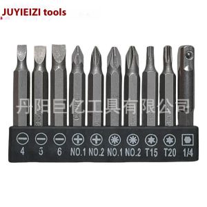ZUOGUAN 10PC Screwdriver Bit Set for Electric and Pneumatic Tools with CR-V Material