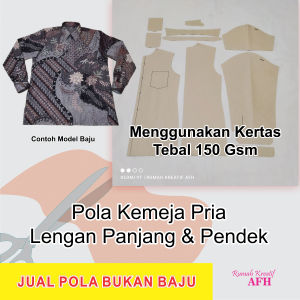 Pola Instan Pola Kemeja Pria Dewasa Lengan Panjang Bonus Lengan Pendek Semua Ukuran