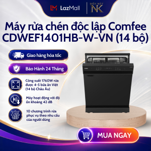 Máy rửa chén thông minh COMFEE CDWEF1401HB-W-VN - 14 bộ - Bảo hành 24 tháng
