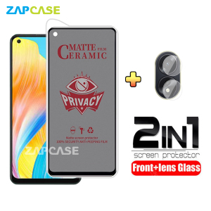 PAKET 2in1 Anti Gores Layar Privacy Oppo A78 4G Free Tempered Glass Camera Lens