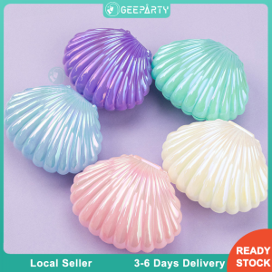 5pcs Pearl Seashell Shaped Candy Box Durable Gift Box for Mermaid Theme Birthday Party Needs
