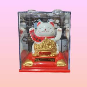 แมว แมวกวัก แมวจีน แมวกวักญี่ปุ่น ไม่ต้องใส่ถ่าน แมวนำโชค แมวสีขาว พร้อมส่ง