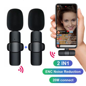 KEBETEME Micro Cài Áo Không Dây Mic Giảm Tiếng Ồn Mini Cho Điện Thoại Type C Ghi Hình Âm Thanh Với Hai Mic