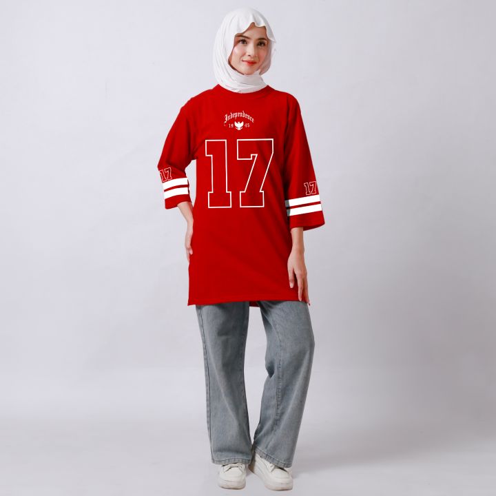 Kaos%20Agustusan%20Wanita%207/8%20Merah%20Putih%20Sporty%20Cotton%20Combed%2024s%20Tebal%20Kaos%2017%20Agustus%20Premium%20Viral%20-%20Image%205