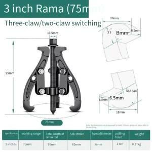 10" 6" 3" three Jaw Gear Bearing Puller Hub Multifunctional Kit Tool Reversible Fly Wheel Pulley Removal Extractor