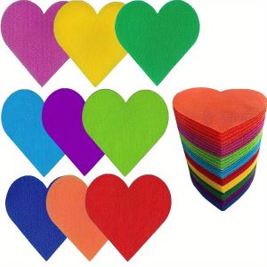 27pcs Carpet Markers Colorful Heart Shape 4 Inch Design Positive Speech Carpet Markers Suitable For Preschool Classroom Educational Educational Carpet Markers For Children.(9 Colors*3 Pieces)