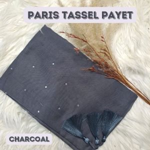 Hijab Segi Empat Paris Tassel Swarovski || Paris Jambul Payet Tabur Swarovski || Paris Tassel Payet