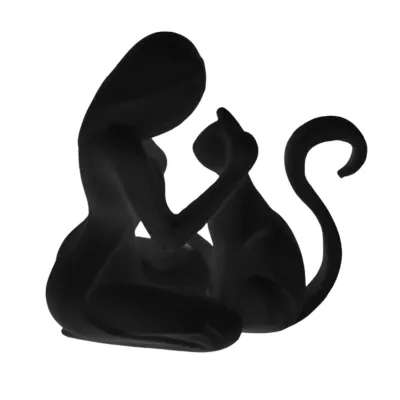 Abstract Women Cat Figurine 3D Printed Female Kitten Statue Sculpture Home Office Desktop Decoration Ornament