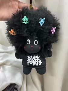 Người Sao Tóc Xoăn Đen Khoai Tây Mặt Dây Tóc Giả Tóc Xoăn Đồ Chơi Dễ Thương Thời Trang Trang Trí crybaby Treo