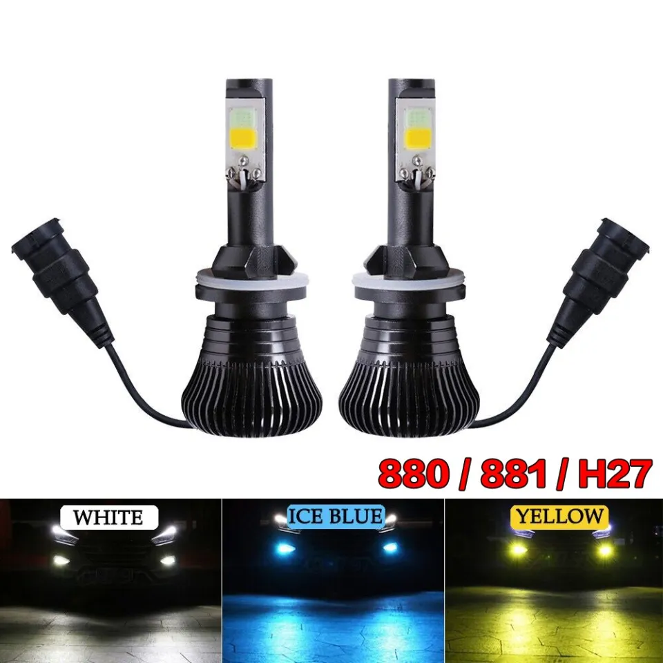 880 881 H27 2pcs LED Fog Light Bulbs COB Lamps tow color Strobe